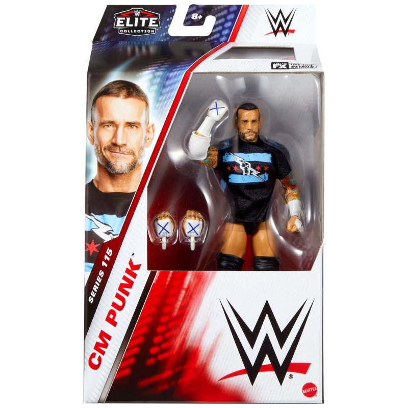 WWE Elite CM Punk Action Figure, Series 115 6-inch Collectible with Articulation & Accessories
