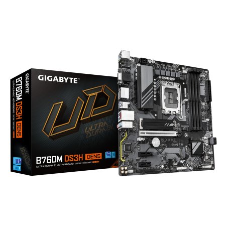 GIGABYTE B760M DS3H GEN5 Motherboard - Supports Intel Core 14th Gen CPUs, 6 2 1 Phases Digital VRM, up to 5600MHz DDR5,