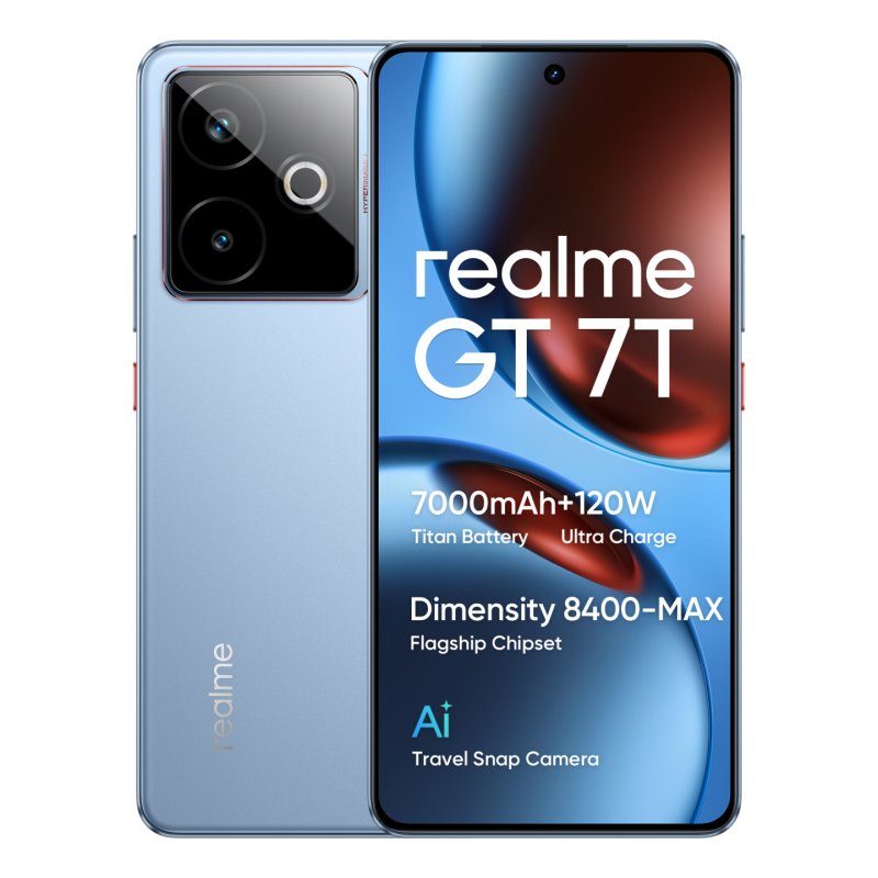 realme GT 7T 17,3 cm (6.8") Double SIM Android 15 5G USB Type-C 12 Go 512 Go 7000 mAh Bleu