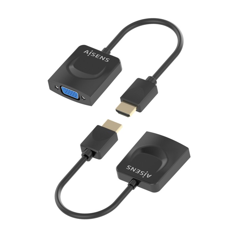 AISENS A122-0947 câble vidéo et adaptateur 0,15 m HDMI Type A (Standard) VGA (D-Sub) Noir