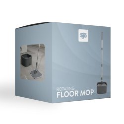 Sjö & Hav - Rotating Floor Mop - Telescopic Length: 110–130 cm, Bucket Dimensions: 29 × 29 × 17 cm