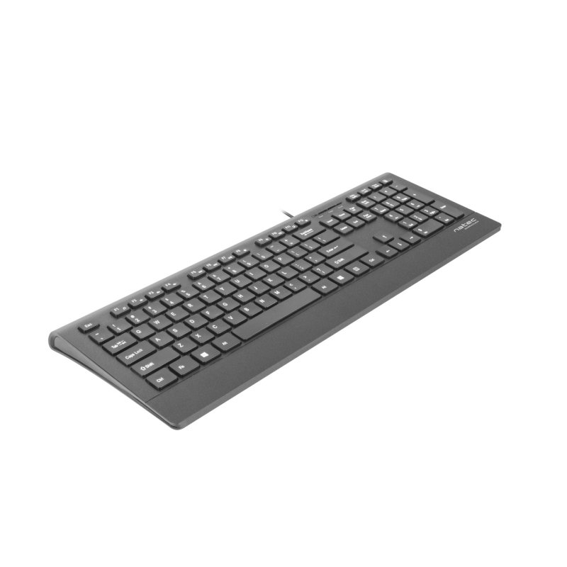 Natec Multimedia Keyboard BARRACUDA slim USB US layout black