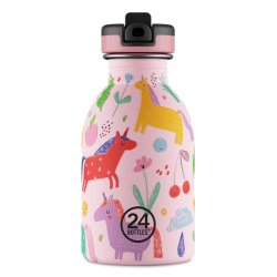 24Bottles 2061 drinking bottle Daily usage 250 ml Silicone, Stainless steel Multicolour