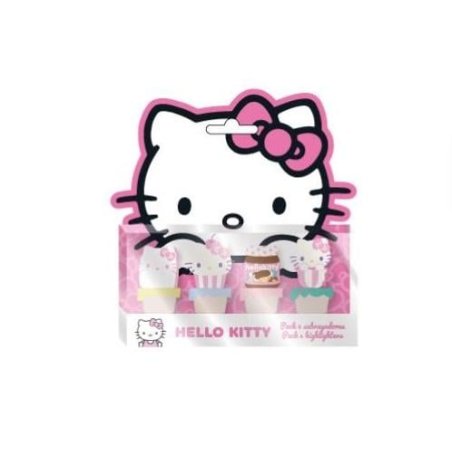 HELLO KITTY - Pack de 4 mini Surligneurs "food"