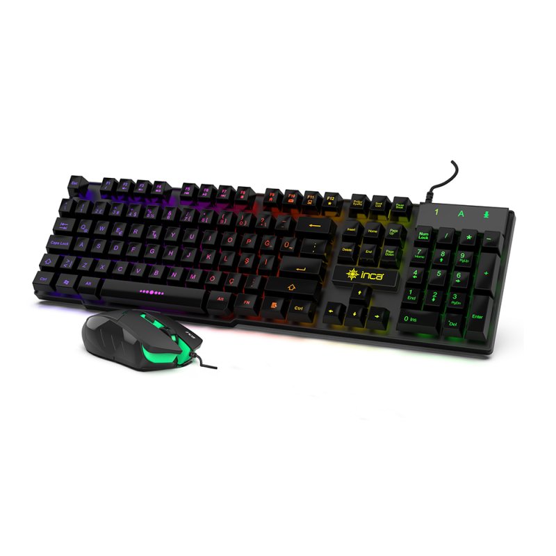 Inca IKG-448 clavier Souris incluse Gaming USB Noir
