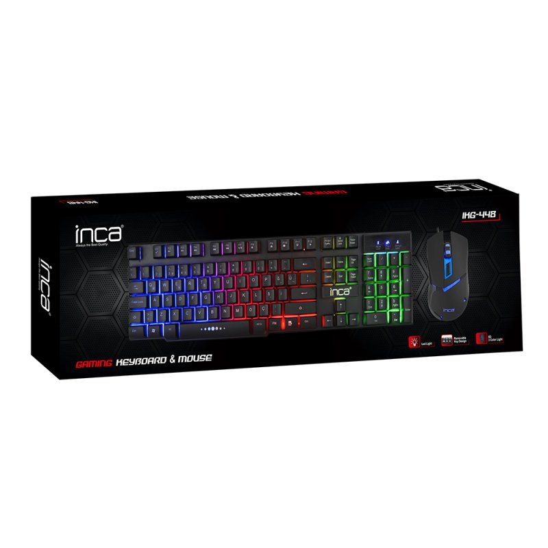 Inca IKG-448 clavier Souris incluse Gaming USB Noir