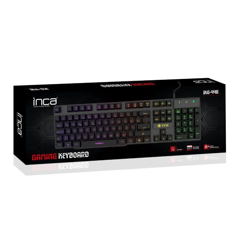 Inca IKG-446 keyboard Gaming USB QWERTZ German Black