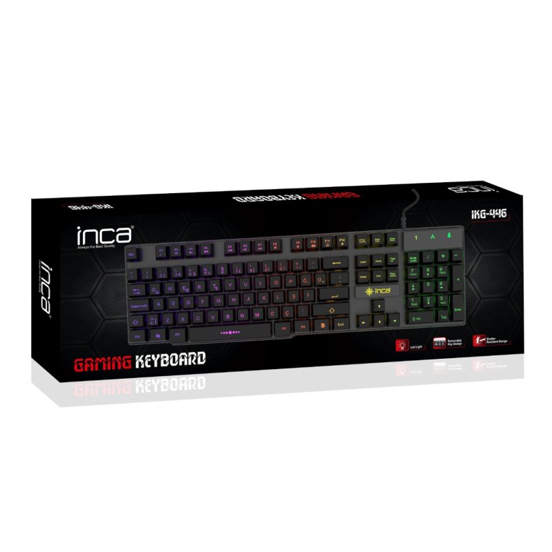 Incase Gaming Tastatur IKG-446 Regenbogen, RGB, dt. Layout retail
