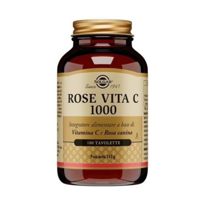 Solgar Rose Vita C 1000 Antioxidant Supplement 100 Tablets