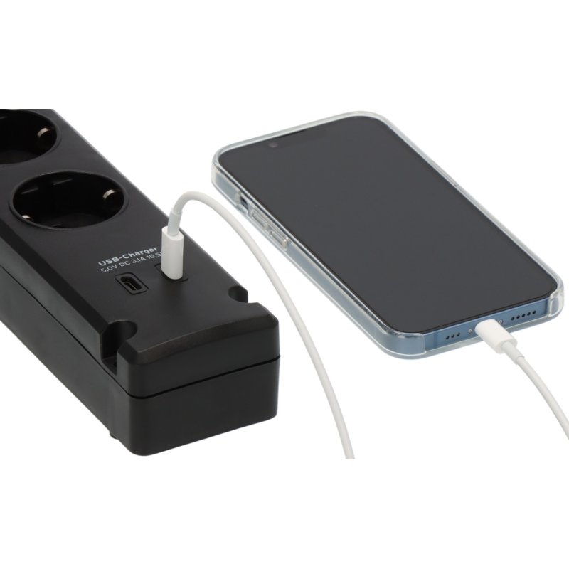 Brenn Bremounta 5fach USB-C schwarz 3m mit Schalter