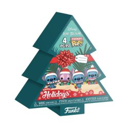 Lilo&Stitch Holiday 2025 pack 4 porte-clés Pocket POP! Vinyl Tree Holiday Box 4 cm