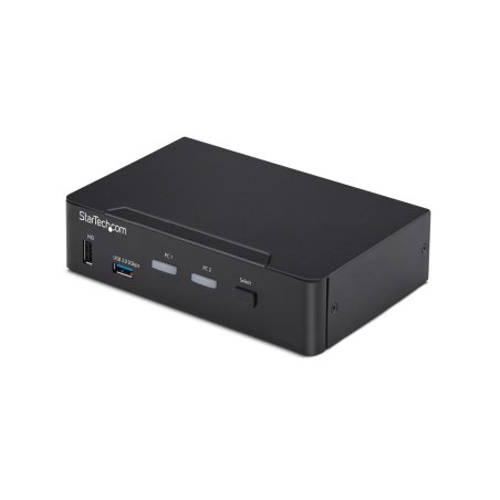 StarTech.com 2-Port DisplayPort KVM Switch, 4K 60Hz, DP 1.2, EDID Management, 2-Port USB 3.0 Hub, 4x USB HID Ports, TAA