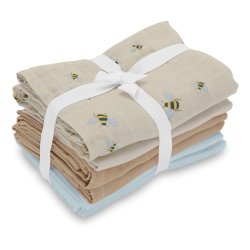 Vanilla Copenhagen - Muslins 6 Pack - Honeybee, Oyster Grey, Oak, Blue - 70 x 70 cm (MUSL8123)
