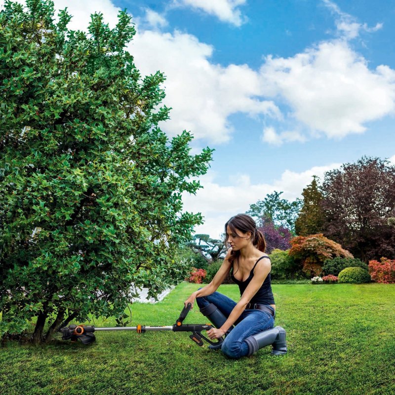 WORX WG163E.9 débroussailleuse et coupe-bordure Batterie Noir, Métallique, Orange