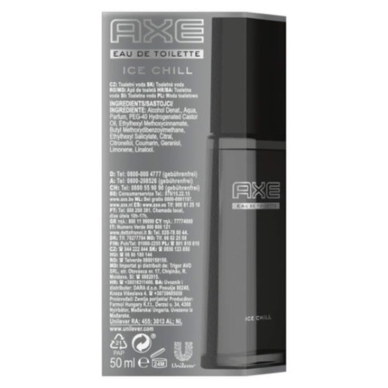 Axe Ice Chill Eau de Toilette for Men with Fresh Mint and Citrus Scent 50ml