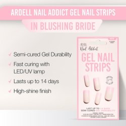 Ardell Nail Addict Semi-Cured Gel Nail Strips Blushing Bride - Long-Lasting
