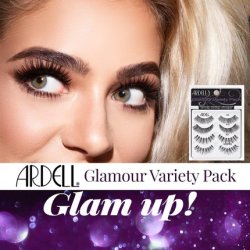 ARDELL Glamour Variety Pack 4 Pairs of Authentic Eyelashes in 4 Different Styles - Reusable Ultra-Light Artificial