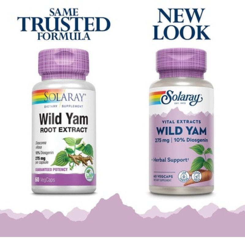 Solaray Guaranteed Potency Wild Yam Root Extract Veg Cap 60ct