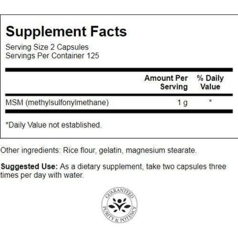 Swanson MSM 500mg 250 Capsules