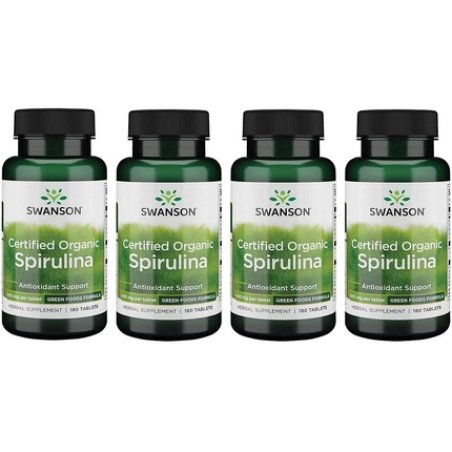 Swanson Certified Organic Spirulina 500mg 180 Tablets