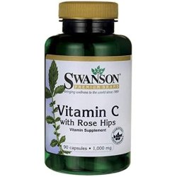 Swanson Vitamin C with Rose Hips Herbal Supplement 90 Capsules 1000mg