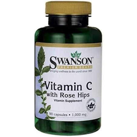 Swanson Vitamin C with Rose Hips Herbal Supplement 90 Capsules 1000mg