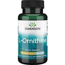 Swanson L-Ornithine Amino Acid 500mg 60 Vegetarian Capsules