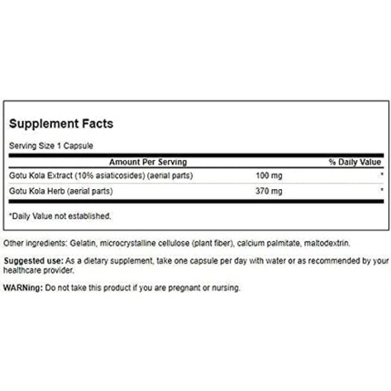 Swanson Gotu Kola Standardized 100mg 120 Capsules