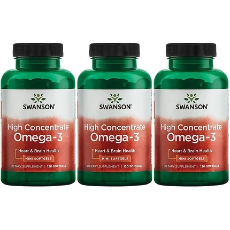 Swanson High Concentrate Omega-3 Fish Oil Essential Fatty Acids 120