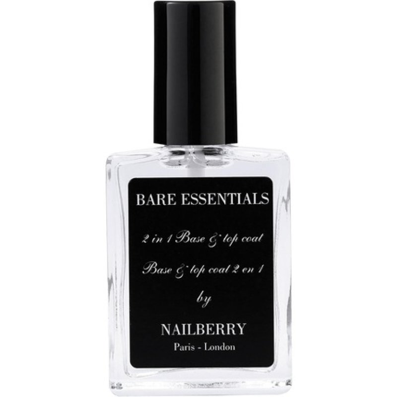 Nailberry Bare Essentials 2 in 1 Base and Top Coat 15ml Adhering High Shine Protects against Fading Discolouration