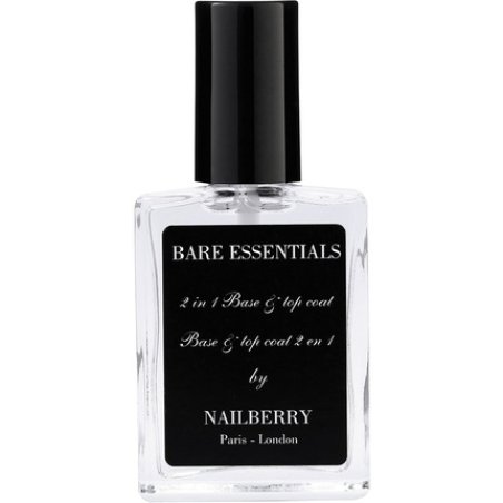 Nailberry Bare Essentials 2 in 1 Base and Top Coat 15ml Adhering High Shine Protects against Fading Discolouration