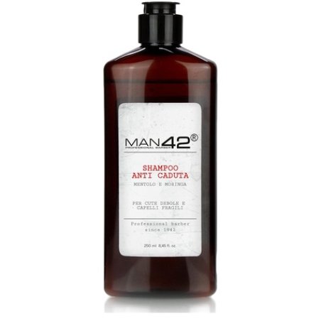 Man 42 Hair Loss Shampoo for Weak Skin and Brittle Hair with Menthol and Moringa 250ml