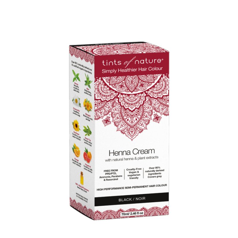 Tints of Nature Black Semi-Permanent Henna Cream Hair Colour 70ml