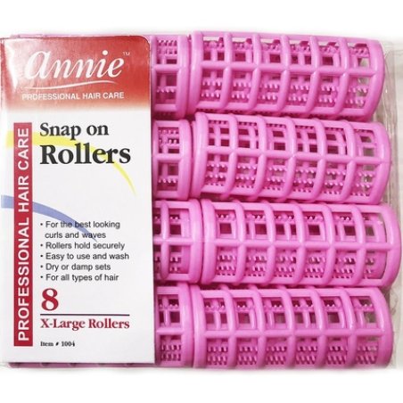 Annie Snap On Rollers 1004 Pink X-Large 1-1/8 Inch 8 Count