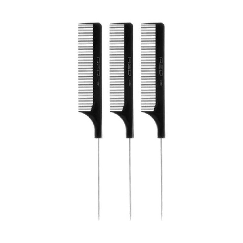 Red by Kiss Pintail Combs Reduces Frizz Heat Resistant Teasing Combs Parting Combs Black