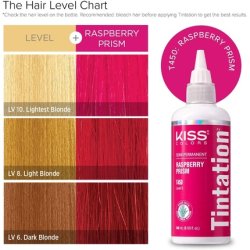 Kiss Tintation Semi-Permanent Hair Colour with Argan Oil and Aloe Vera - Raspberry