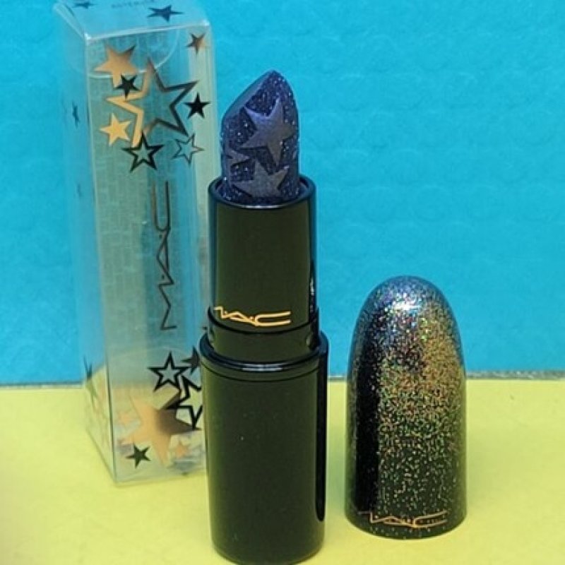 MAC Kiss of Stars Lipstick ASTERISK Blue Purple Full Size 0.12 oz