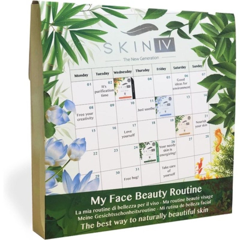 Skin IV Korean My Face Beauty Routine Kit Black Seaweed Lotus Flowers Bamboo & Bubble Green Tea Face Mask 174g