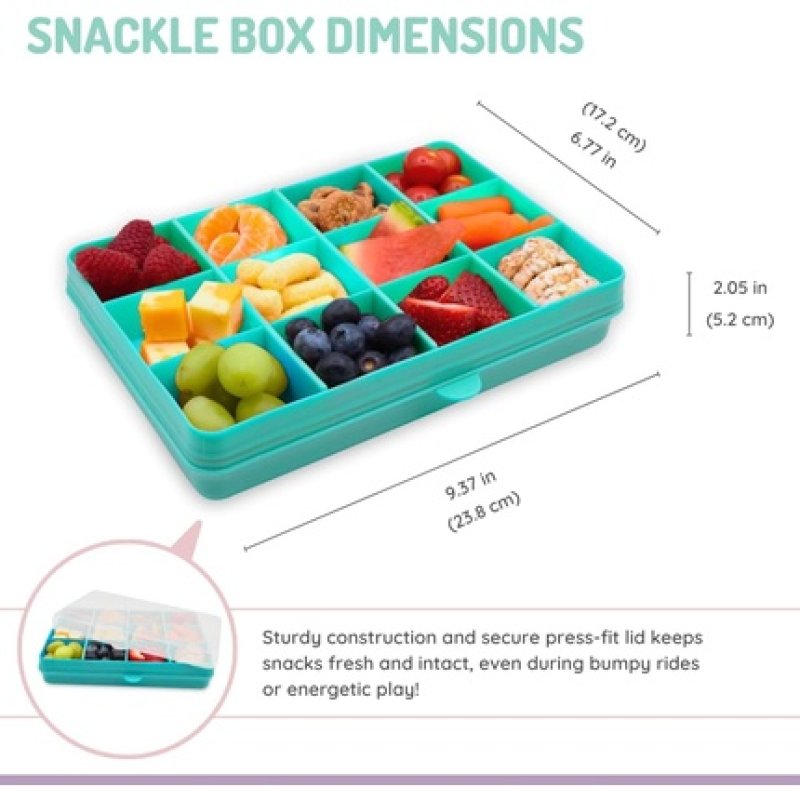 Melii Snackle Box 12-Compartment Divided Snack Container BPA-Free