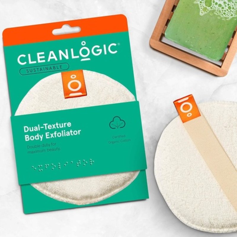 Care by Clean Logic Exfoliating Sponge Dual Texture Natural Body Scrubber