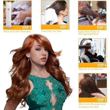 GK HAIR Global Keratin Professional Hair Color Cream Tube 3.4 Fl Oz 100ml Mahogany Brown