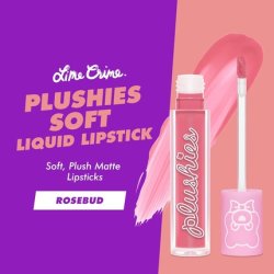 Lime Crime Plushies Soft Matte Lipstick Rosebud Sheer Nude-Pink Blackberry Candy Scent - Talc-Free & Paraben-Free