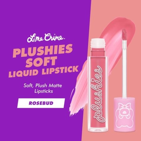 Lime Crime Plushies Soft Matte Lipstick Rosebud Sheer Nude-Pink Blackberry Candy Scent - Talc-Free & Paraben-Free