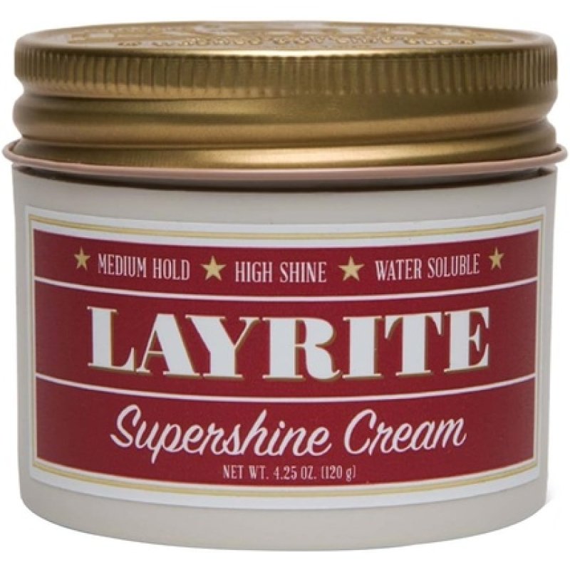 Layrite Supershine Cream 120g Medium Hold Water Soluble High Shine