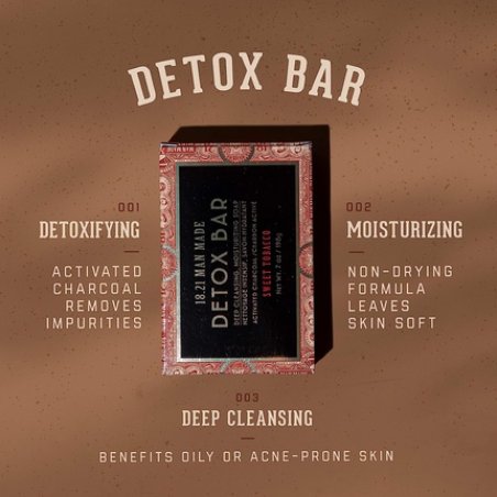 18.21 Man Made Deep Cleansing Soap Bar 7oz Activated Charcoal with Jojoba Beads - 2 Scents