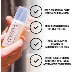 men-ü Healthy Facial Wash Ultra-Concentrate Face Cleanser 100ml - with Pump - Up to 265 Washes