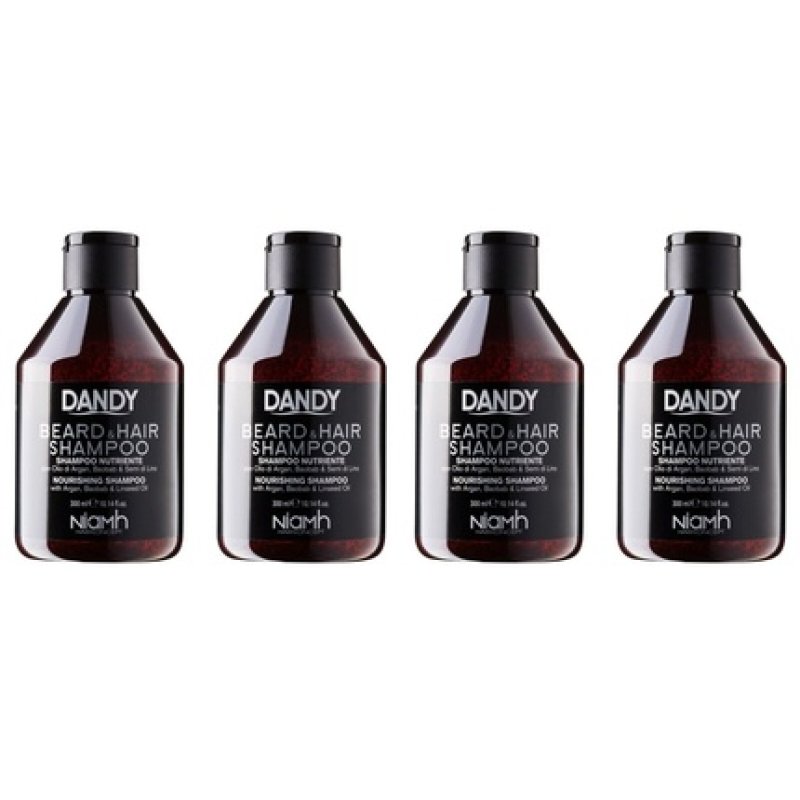Dandy Beard And Hair Herbal Shampoo For Men With Argan Oil - 300ml - Pack Of 4