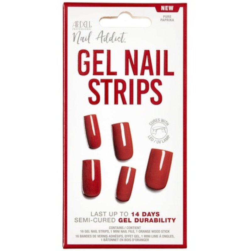 Ardell Nail Addict Gel Nail Strips Pure Paprika LED/UV Lamp Curable