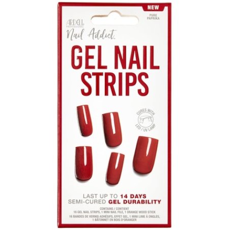 Ardell Nail Addict Gel Nail Strips Pure Paprika LED/UV Lamp Curable