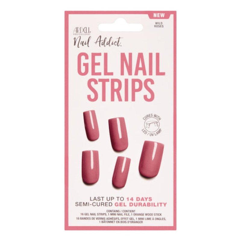 Ardell Nail Addict Gel Nail Strips Finger nails Rose Monochromatic 16 pc(s)